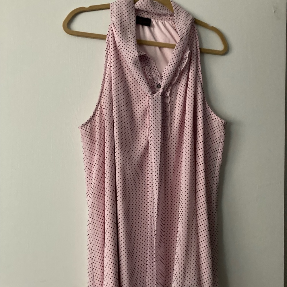 Pink & black polka dot dress shirt size 3